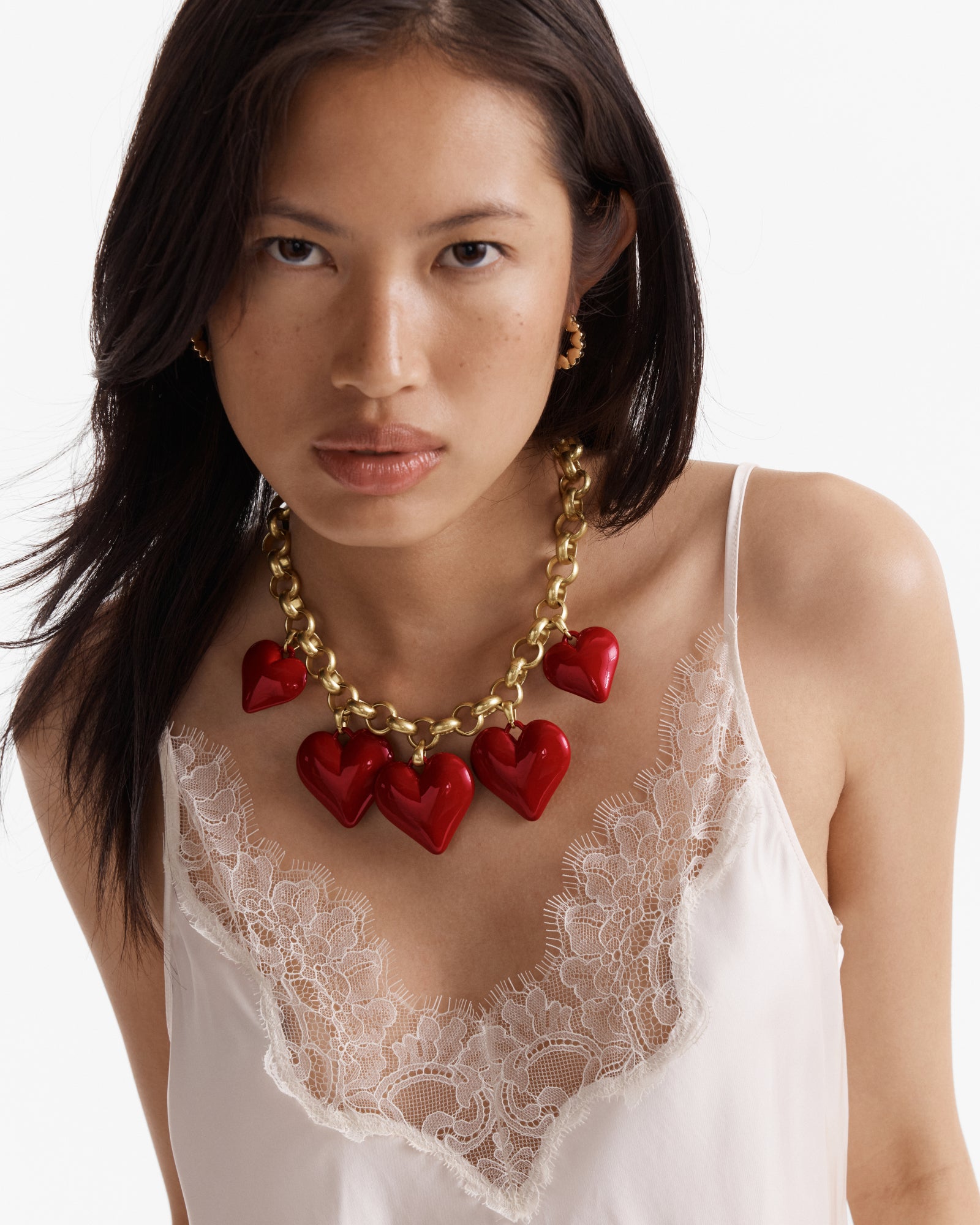 True Love Statement Necklace - Lipstick Red