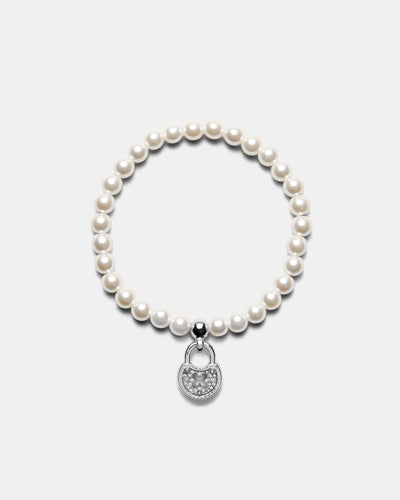 Lockette Pearl Bracelet - Silver