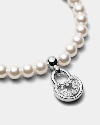 Lockette Pearl Bracelet - Silver