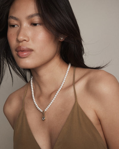 Lockette Pearl Necklace - Gold