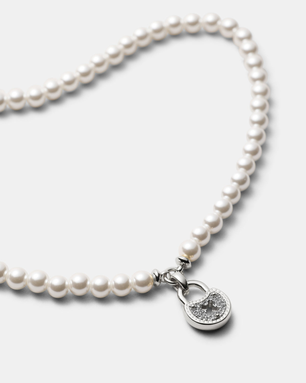 Lockette Pearl Necklace - Silver