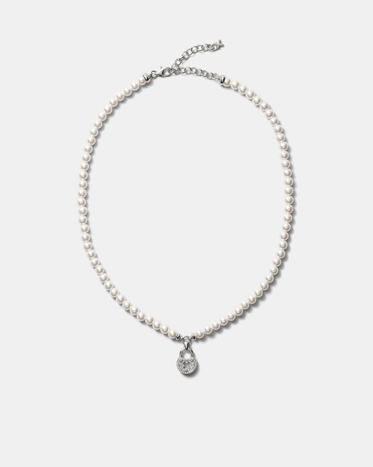 Lockette Pearl Necklace - Silver