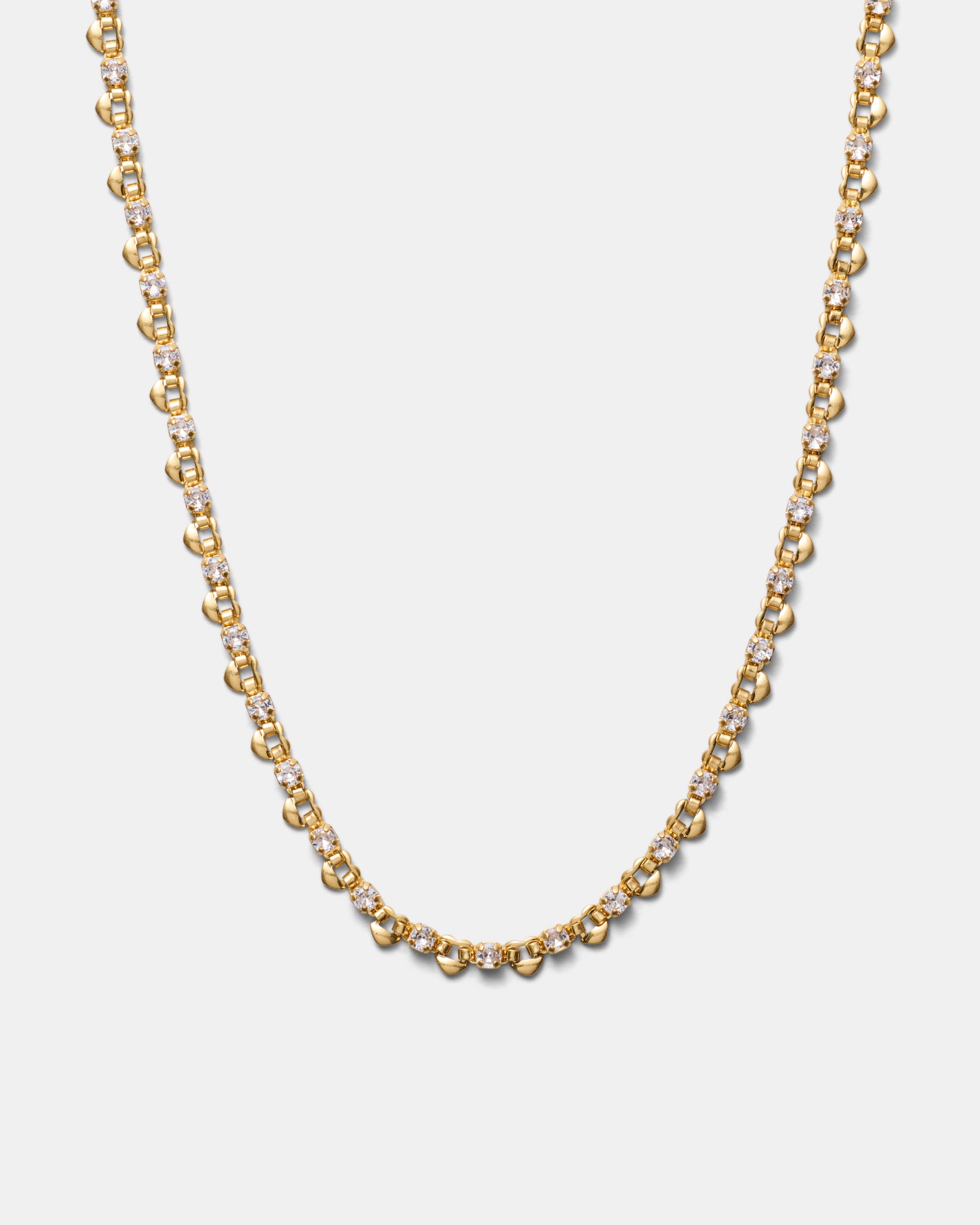 Hearted Chain Necklace - Gold