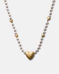 Upbeat Heart Necklace - Pearl