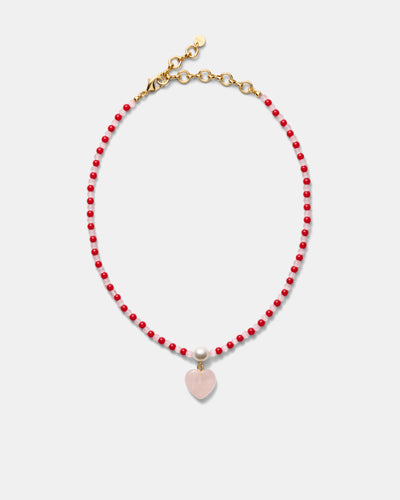 Heart And Seek Necklace - Lipstick Red