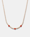 Lover Heart Necklace - Lipstick Red