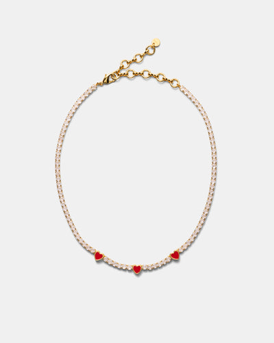 Lover Heart Necklace - Lipstick Red