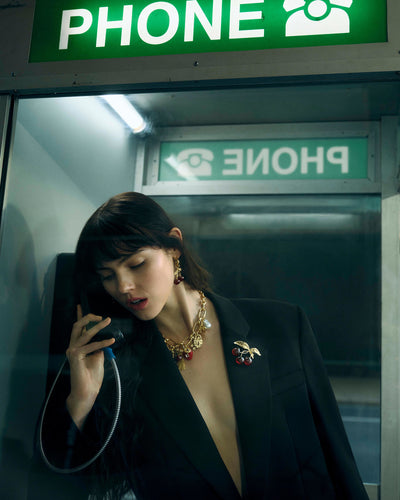 Noir Cherry Brooch - Bordeaux