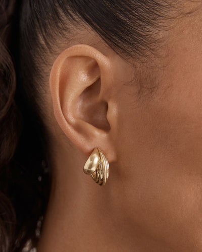 Deux Hoop Earrings - Gold