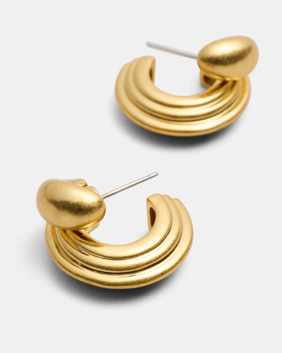Deux Hoop Earrings - Gold