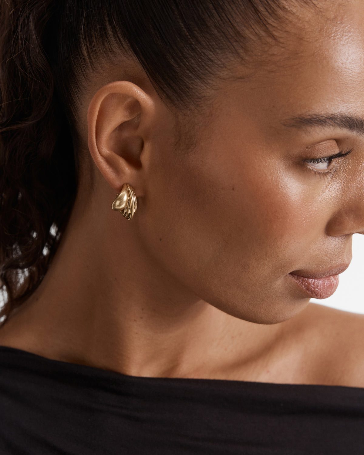 Deux Hoop Earrings - Gold