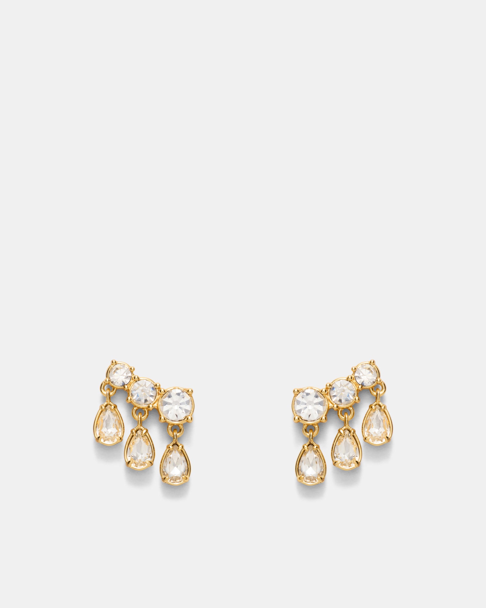Crystalline Stud Earrings - Gold