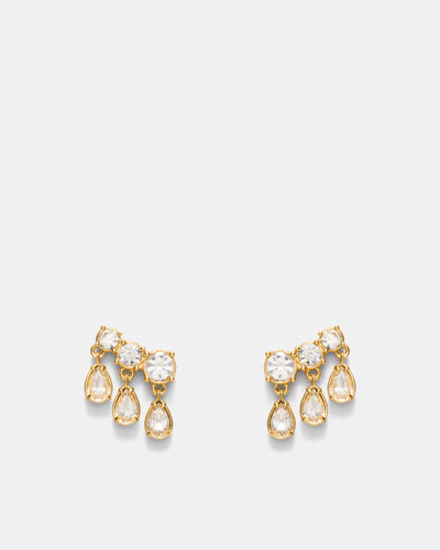 Crystalline Stud Earrings - Gold