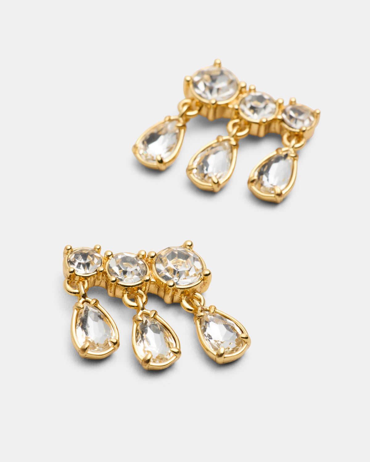 Crystalline Stud Earrings - Gold