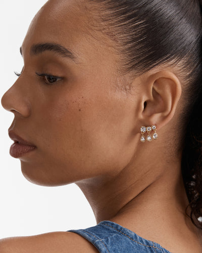 Crystalline Stud Earrings - Gold