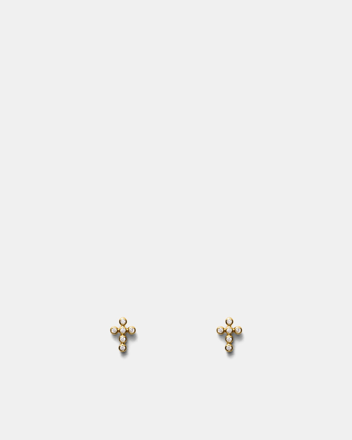 Faith Cross Stud Earrings - Gold