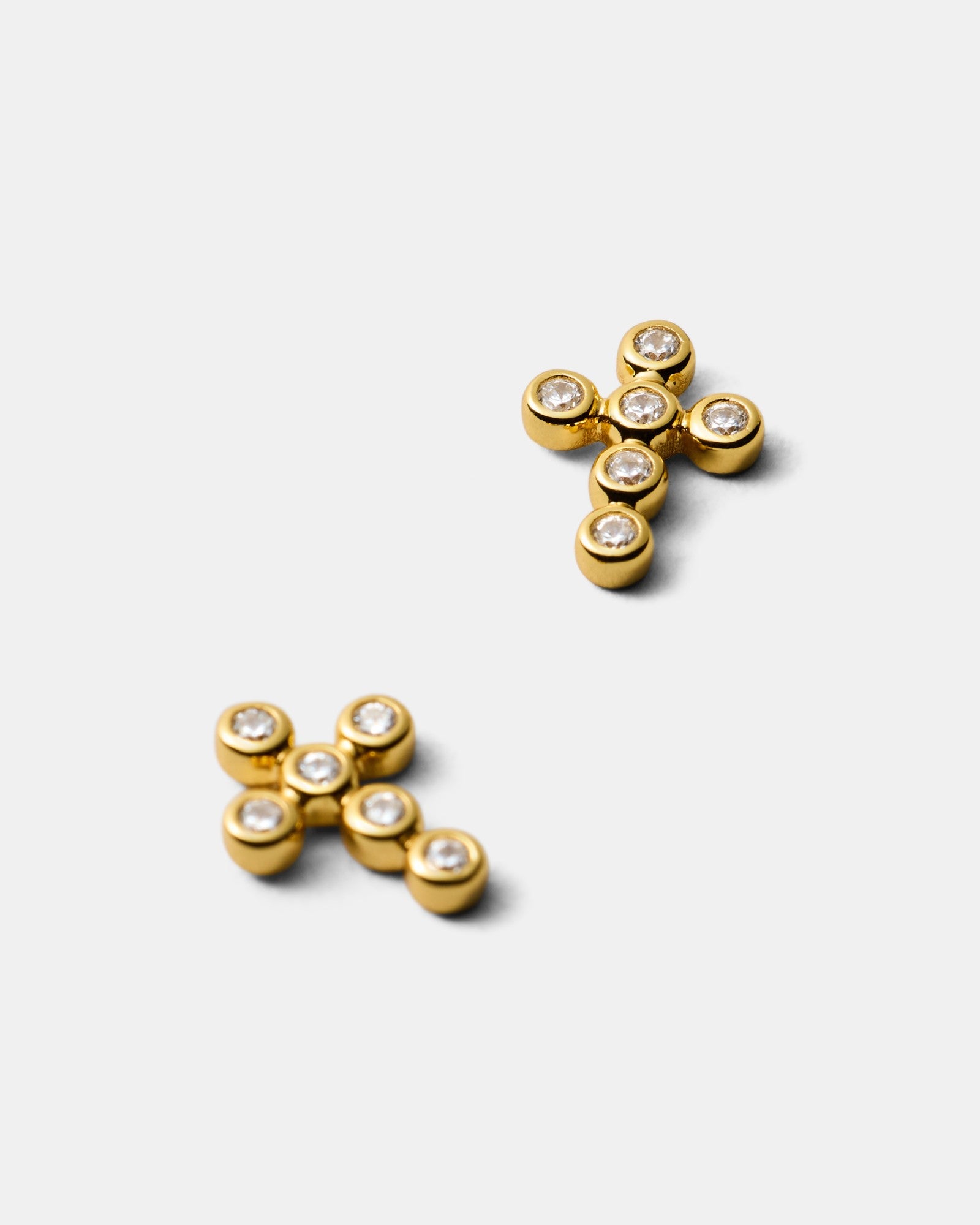 Faith Cross Stud Earrings - Gold