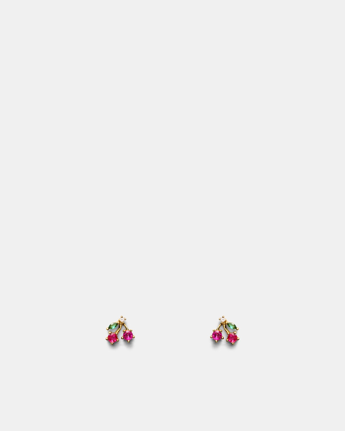 Petite Cherry Stud Earrings - Lipstick Red