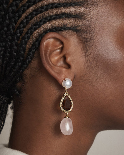 La Chance Drop Earrings - Petal