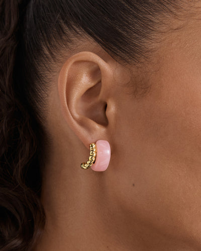 Magie Double Hoop Earrings - Petal