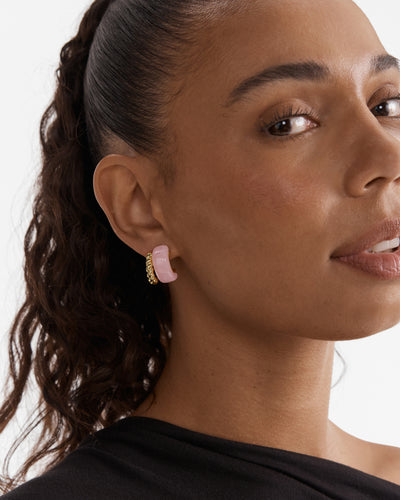 Magie Double Hoop Earrings - Petal