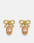 Tie A Bow Drop Earrings - Petal