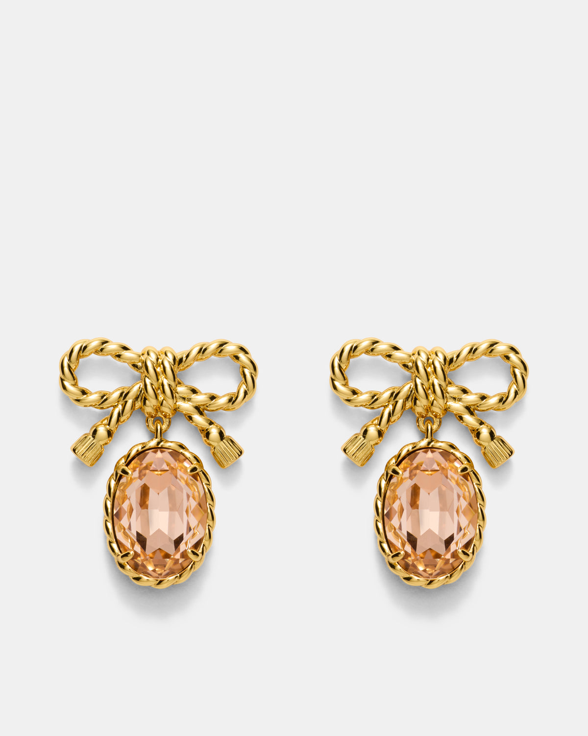 Tie A Bow Drop Earrings - Petal