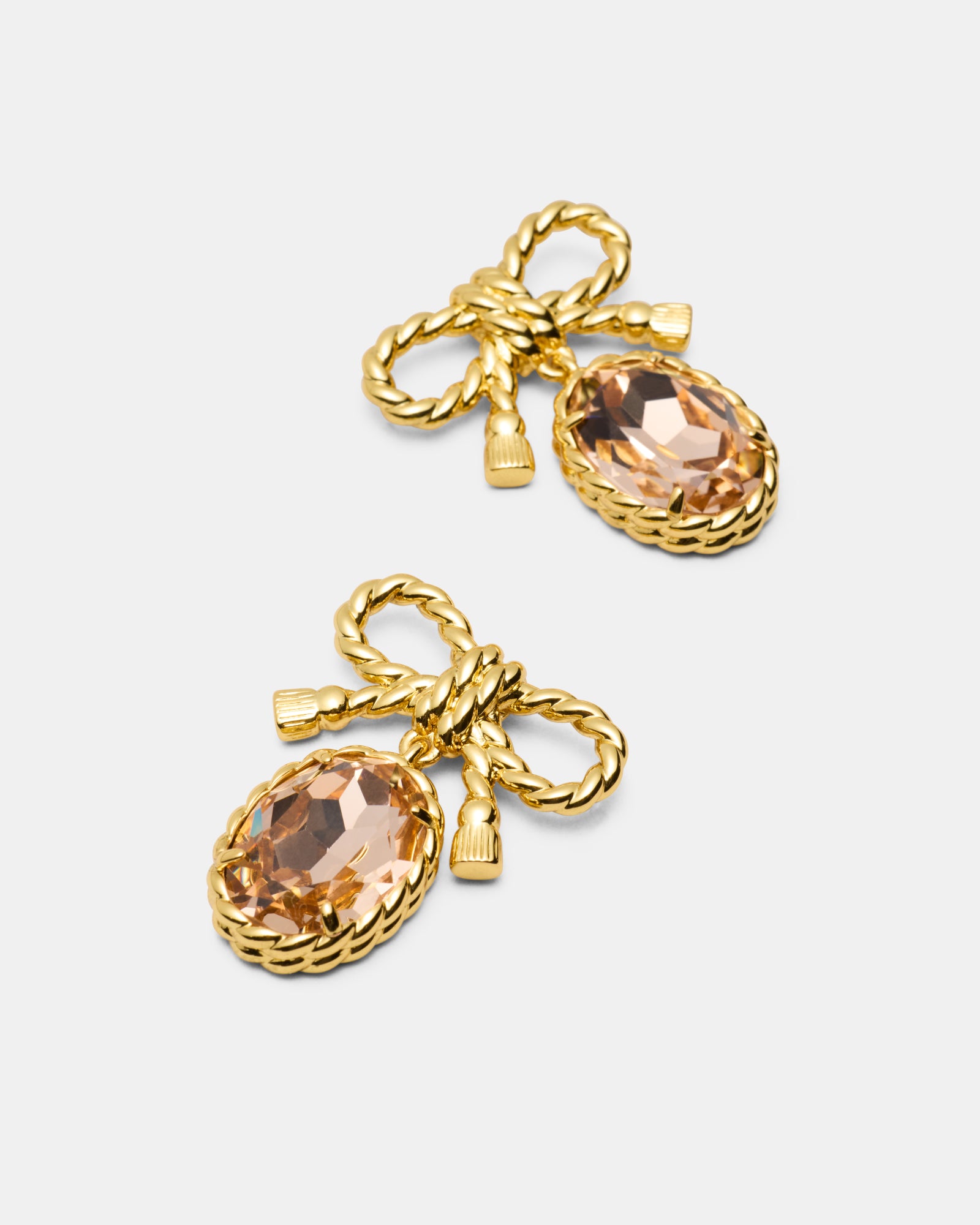 Tie A Bow Drop Earrings - Petal
