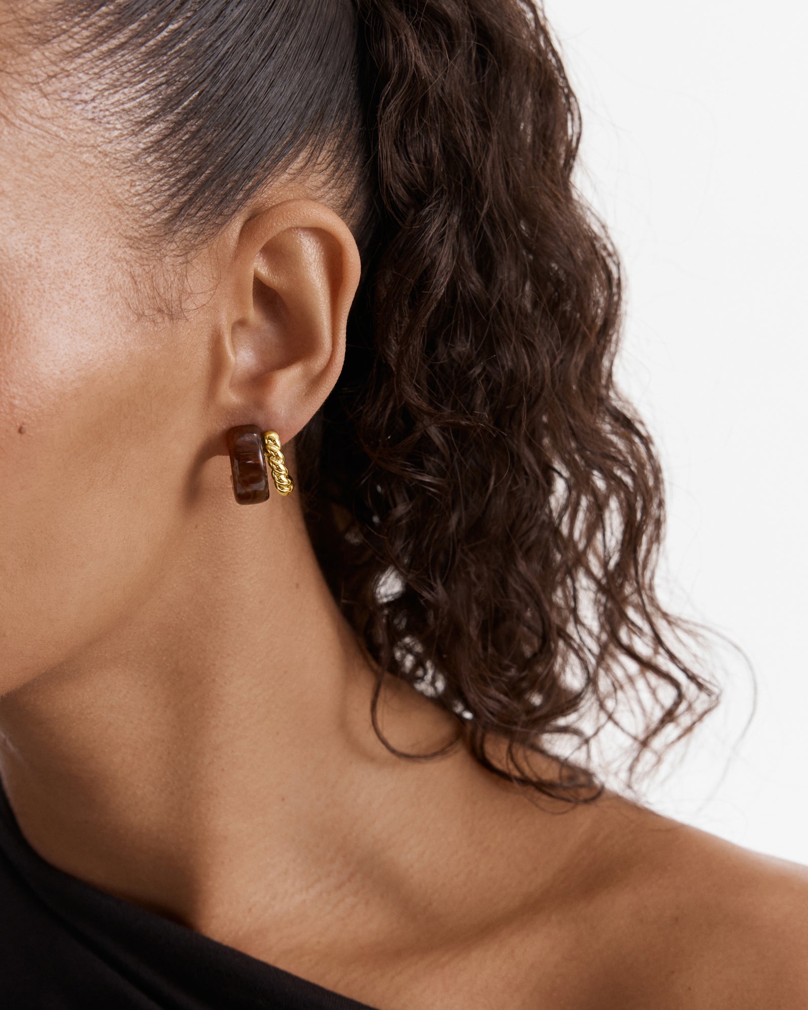 Magie Double Hoop Earrings - TOFFEE