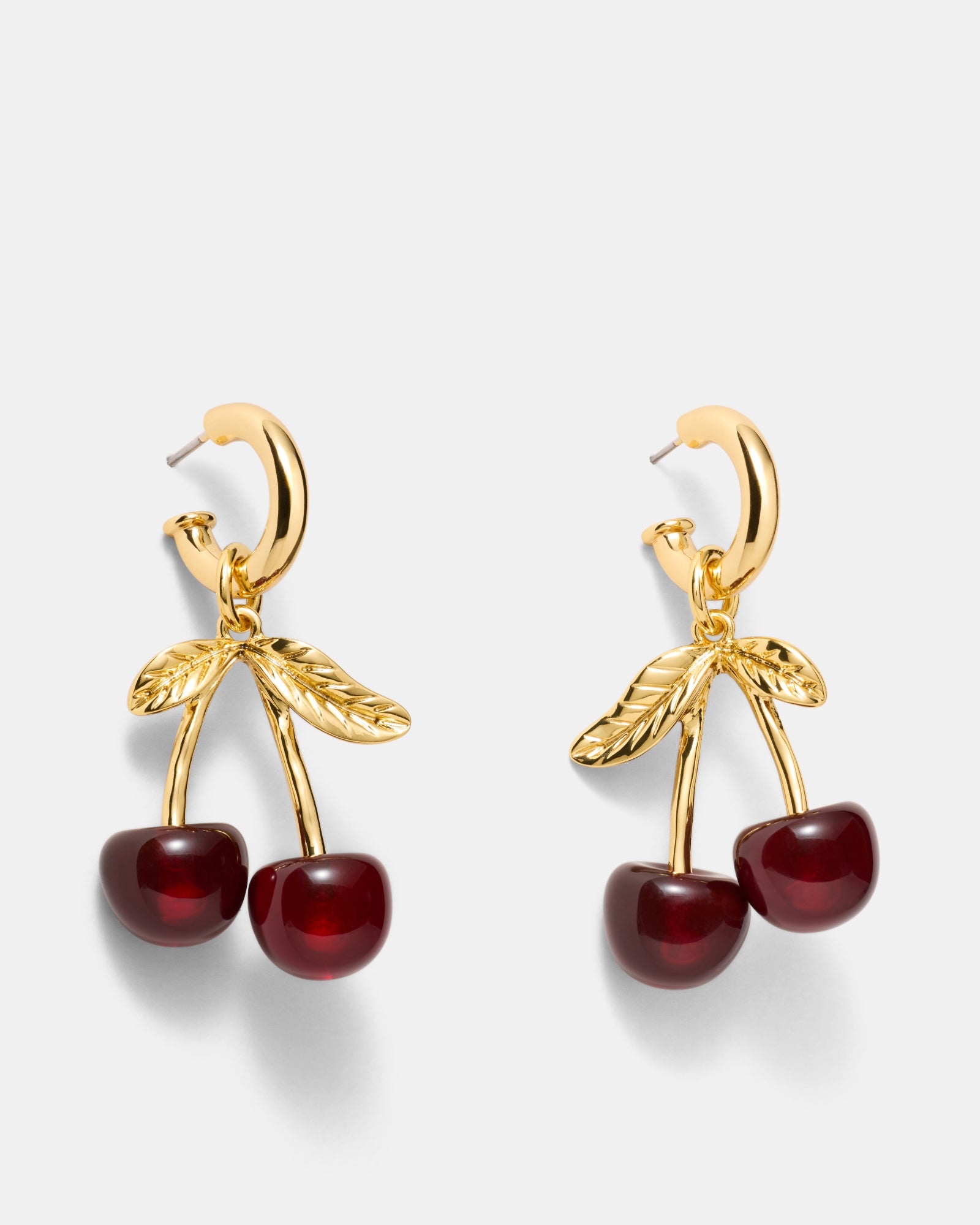 Noir Cherry Hoop Earrings - Bordeaux