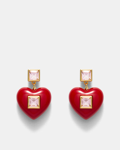 Devotion Earrings - Lipstick Red