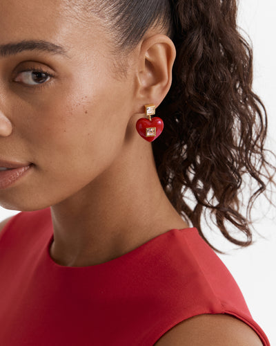 Devotion Earrings - Lipstick Red