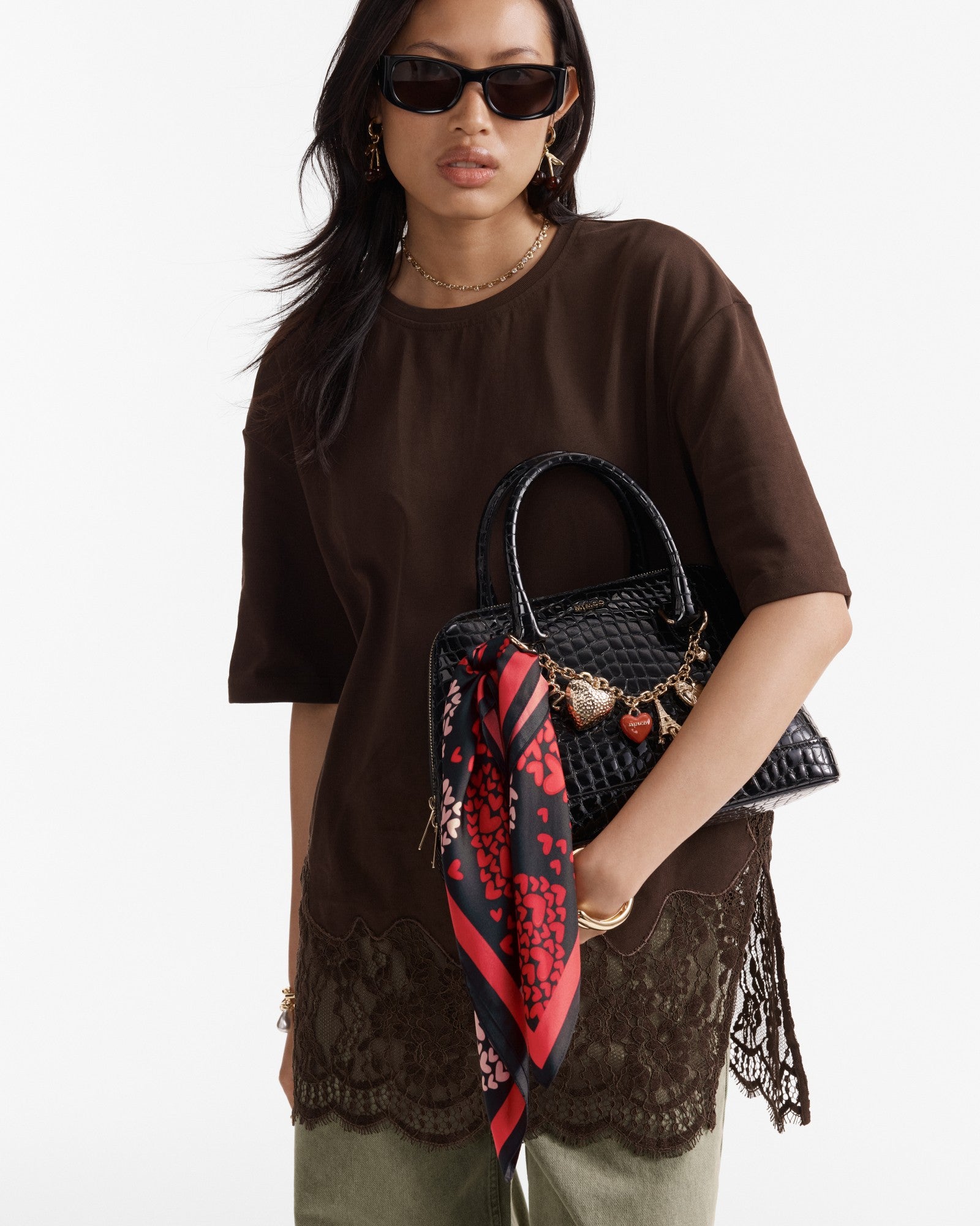 In Love Square Scarf - Lipstick Red