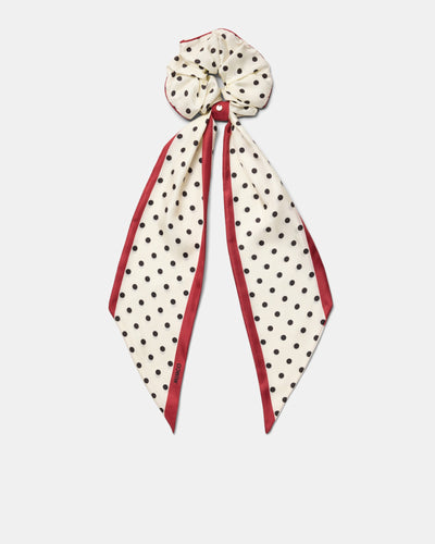 Spotted Scrunchie - Black White