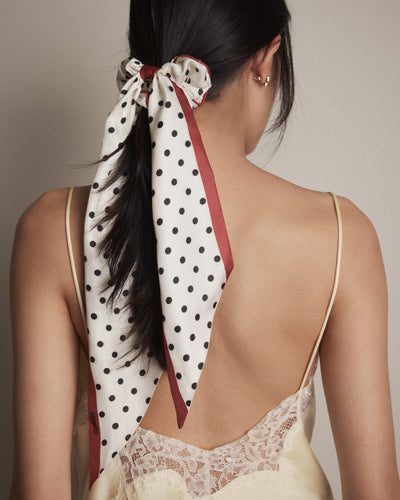 Spotted Scrunchie - Black White