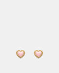 Lace Heart Stud Earrings - Ballet