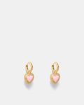 Lace Heart Hoop Earrings - Ballet