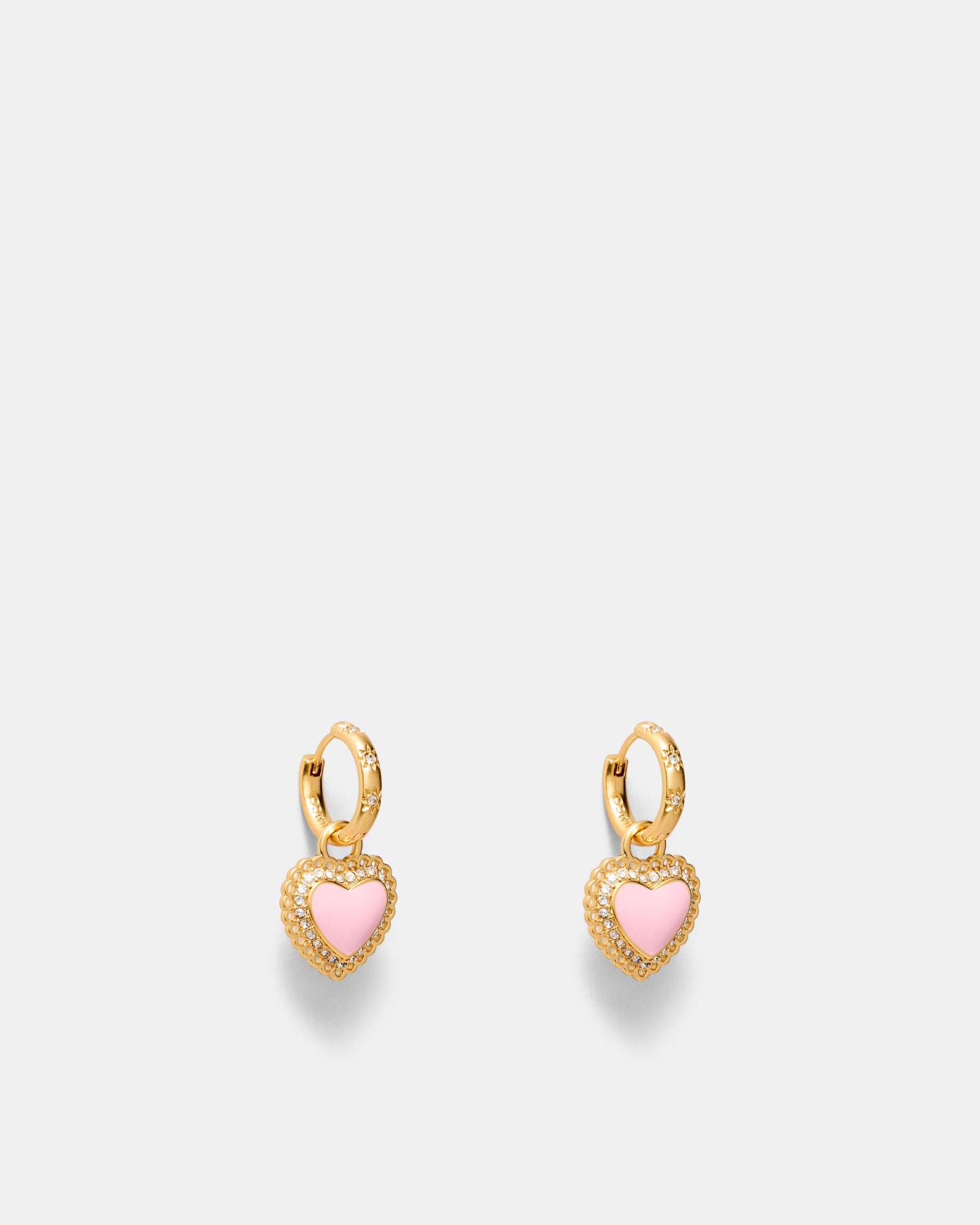 Lace Heart Hoop Earrings - Ballet