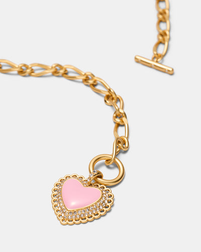 Lace Heart Necklace - Ballet