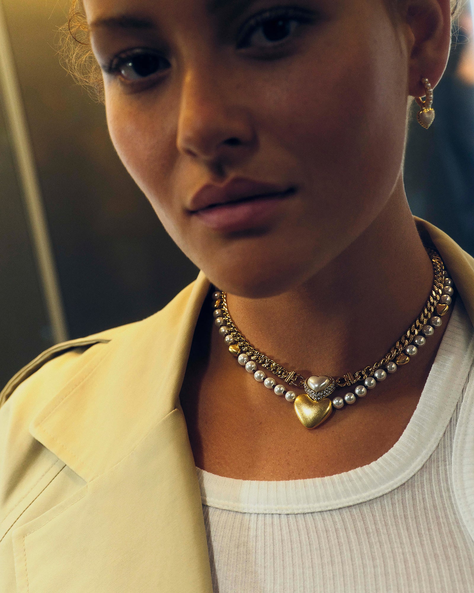 Relic Heart Necklace - Pearl