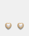 Relic Heart Stud Earrings - Pearl