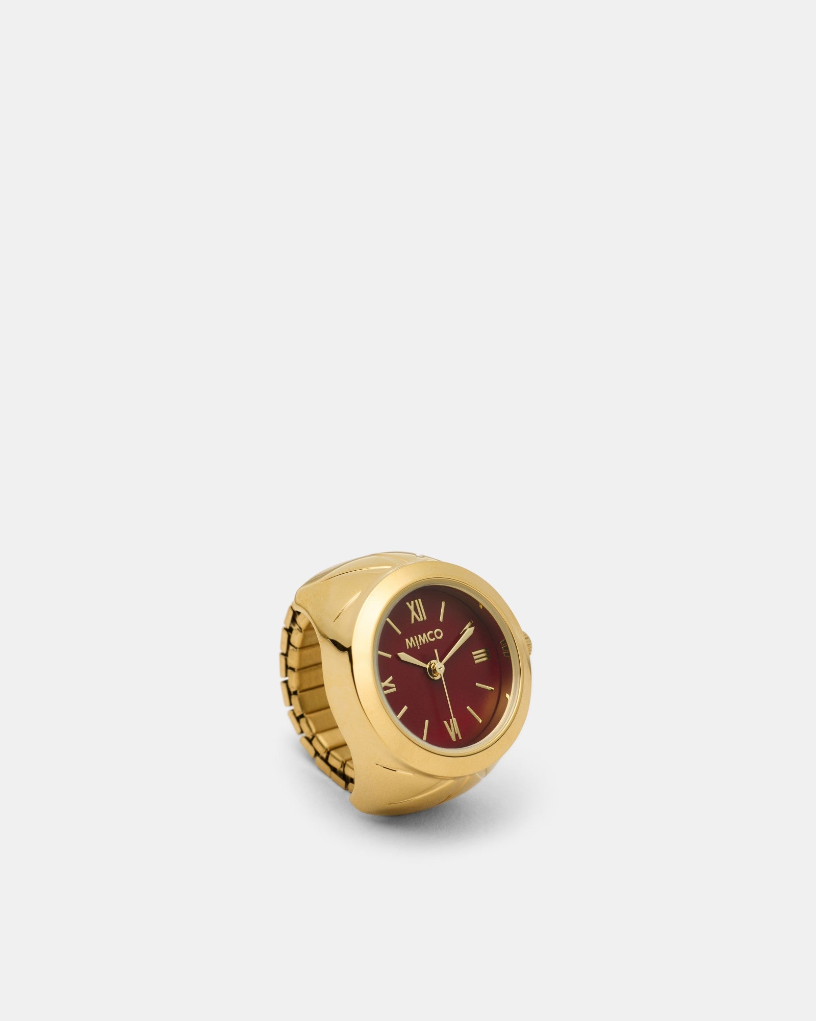 In Time Watch Ring - Bordeaux