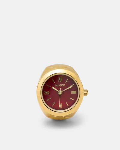 In Time Watch Ring - Bordeaux