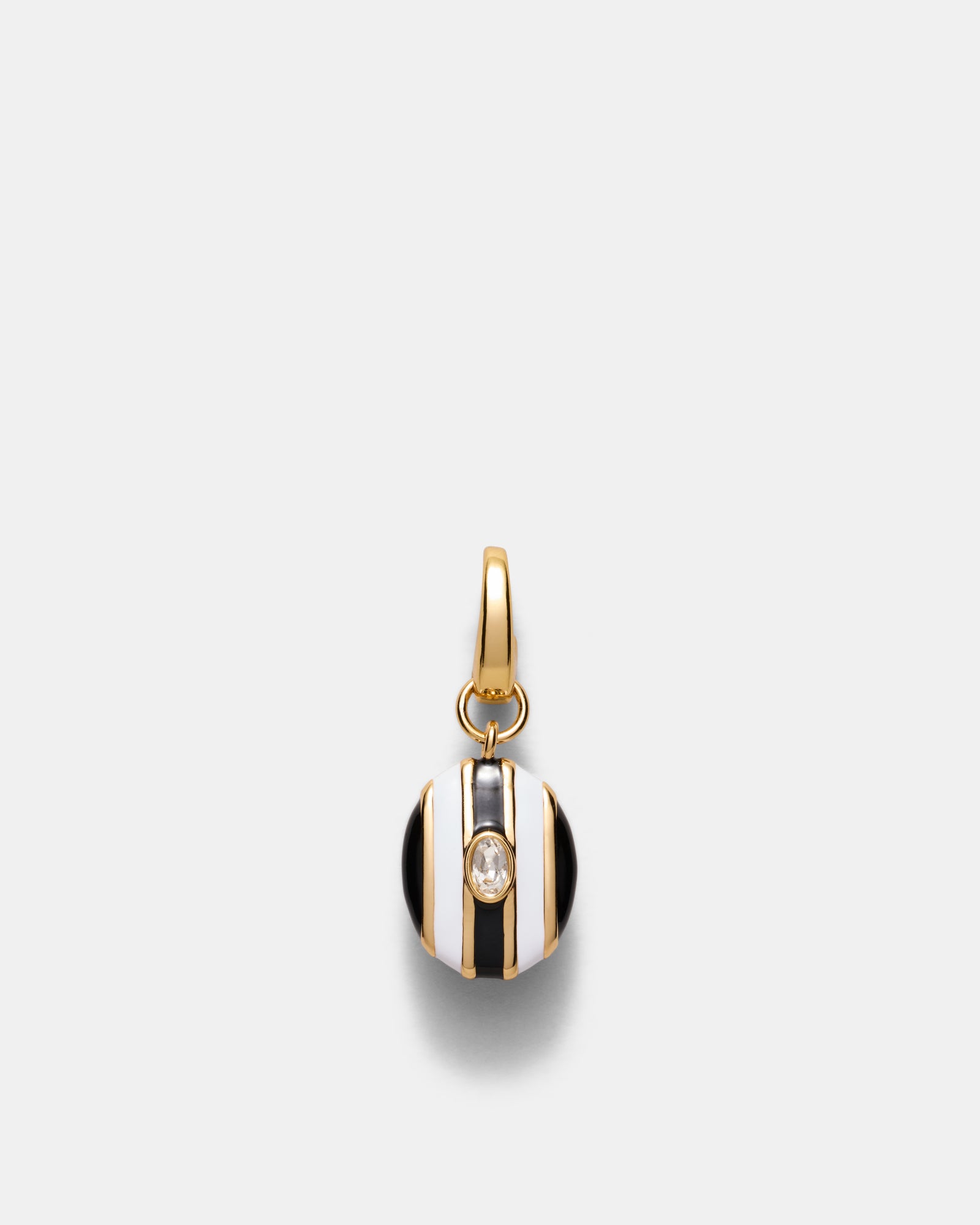Stripe Coin Charm - Black White