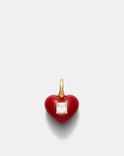 Devotion Heart Charm - Lipstick Red