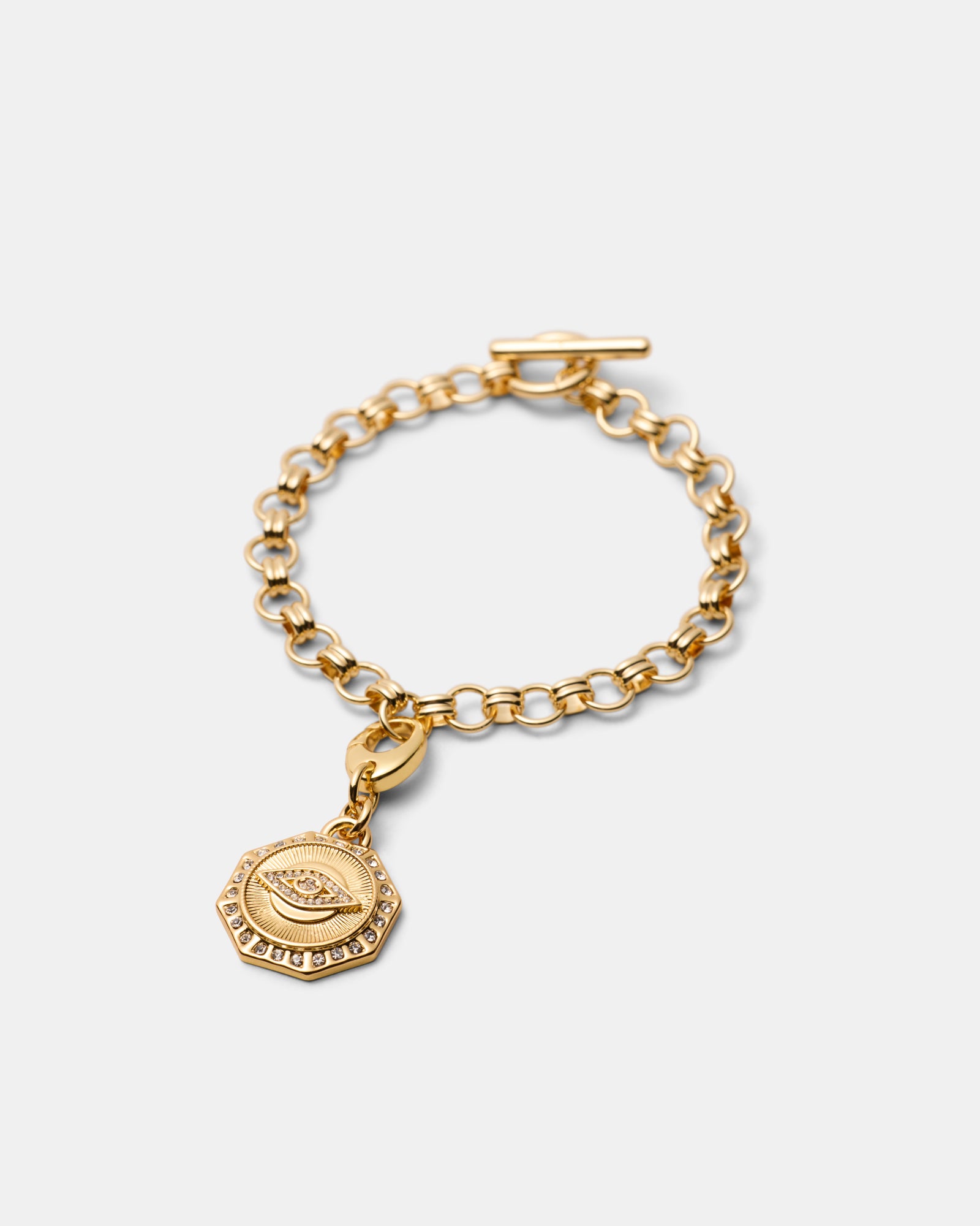 Evil Eye Coin Charm - Gold