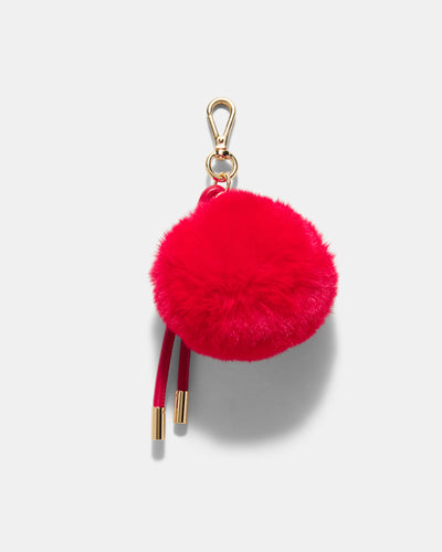 Fluffy Knot Bag Charm - Lipstick Red