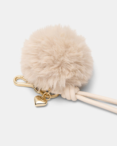 Fluffy Knot Bag Charm - Off White