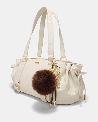 Fluffy Knot Bag Charm - Chocolate