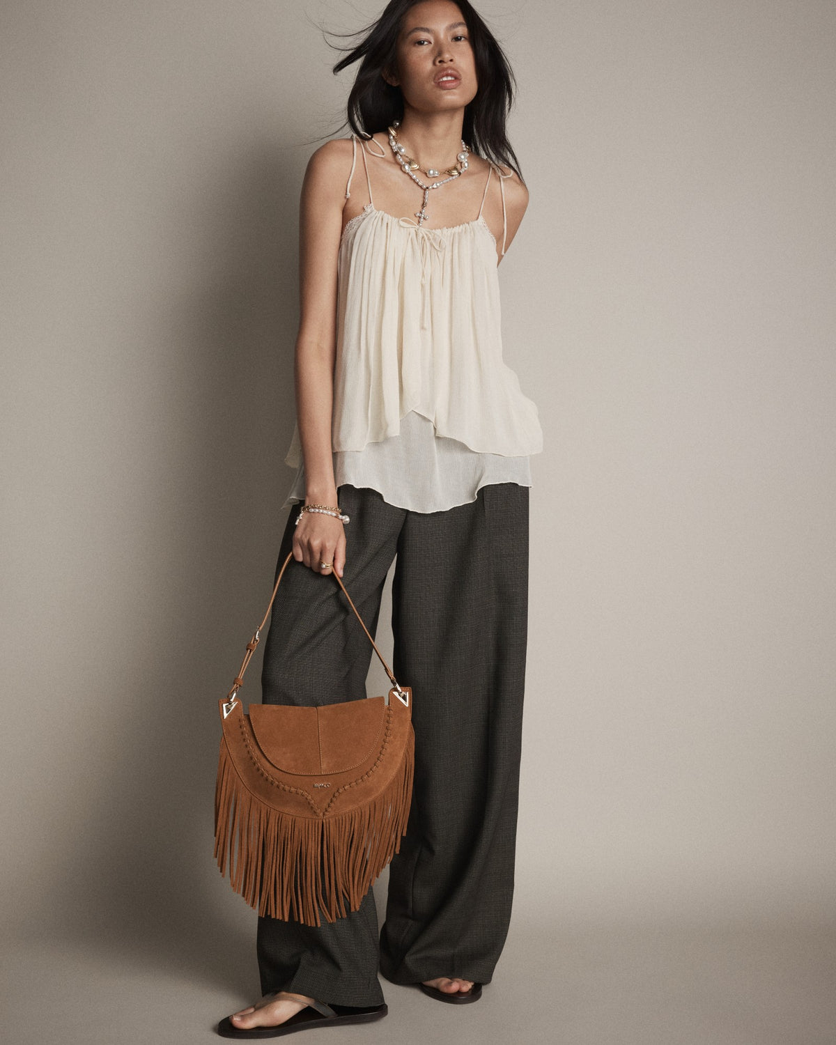 Dolly Fringe Shoulder Bag - Pecan